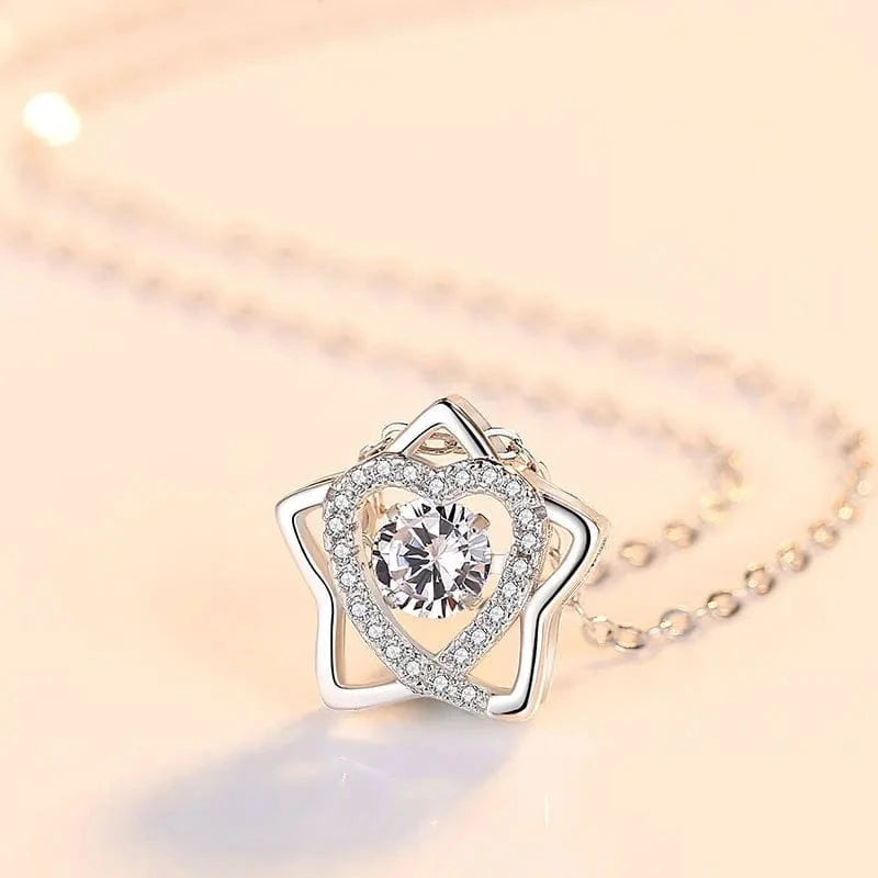 necklace 18inches / Silver Sparkling Women Latest Necklace Designs