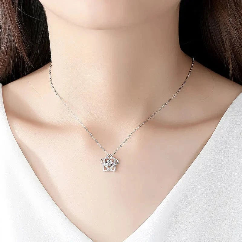 necklace 18inches / Silver Sparkling Women Latest Necklace Designs