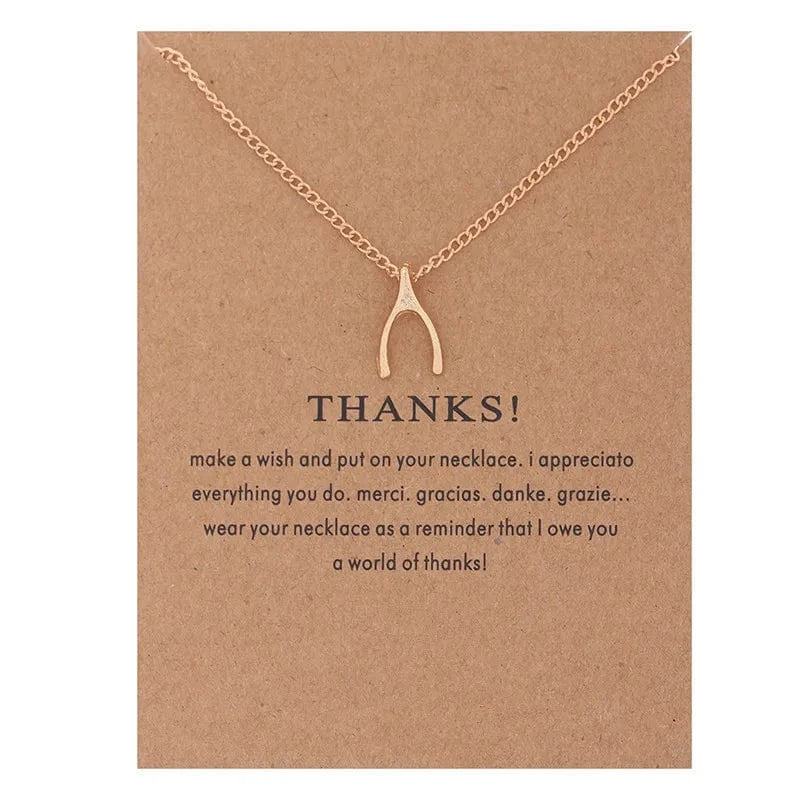 necklace / 6001-thanks-gold Korean Necklace Fashion Jewelry Make Music Pitch Perfect Gift Card Pendant Necklace