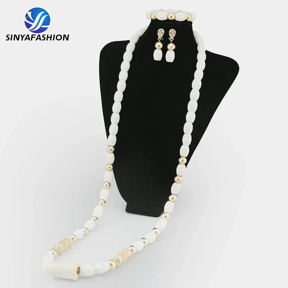 necklace,bracelet,earrings / SA105-1 Luxury African Women’s Nigerian Bridal Necklace Set