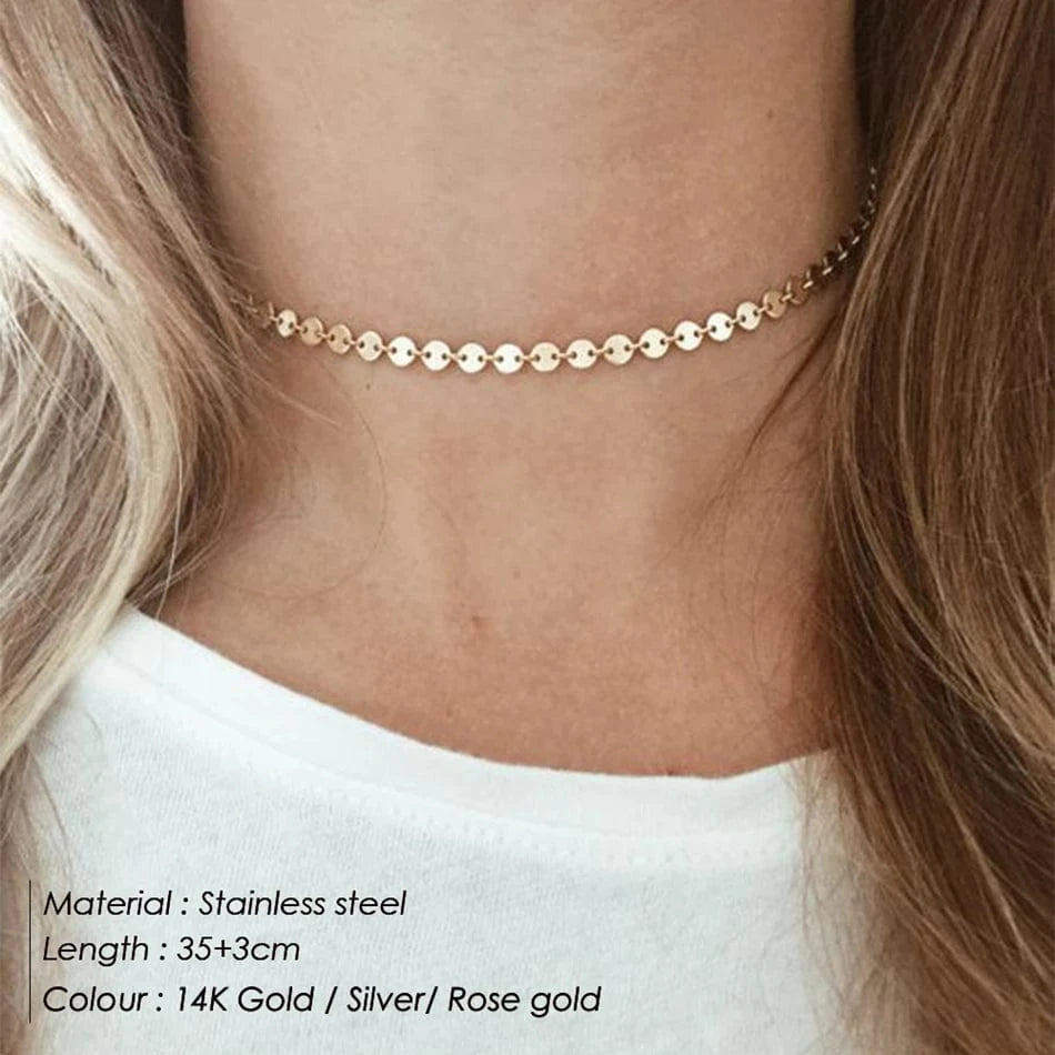 necklace Layering Necklace Set Round Pendant Choker