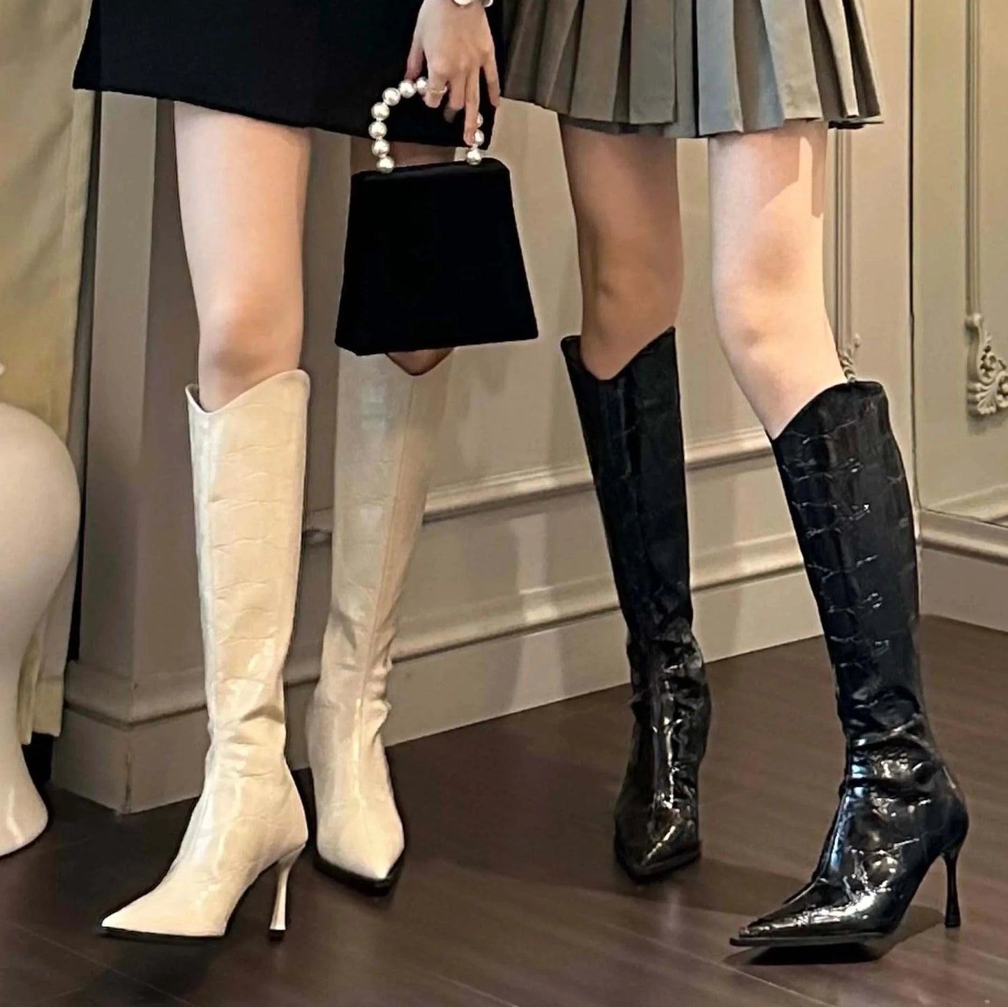 New 2024 autumn and winter pointed stiletto heel European and American fashion high heel boots