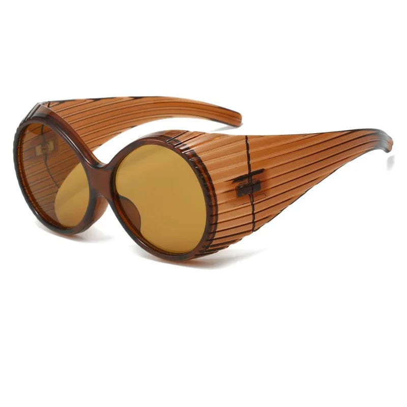 New 2024 Retro Oval Sunglasses Big Frame Modern Show Fashion Glasses Woman