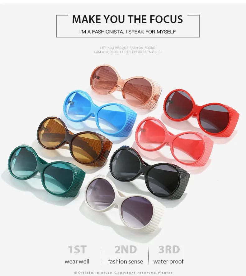 New 2024 Retro Oval Sunglasses Big Frame Modern Show Fashion Glasses Woman
