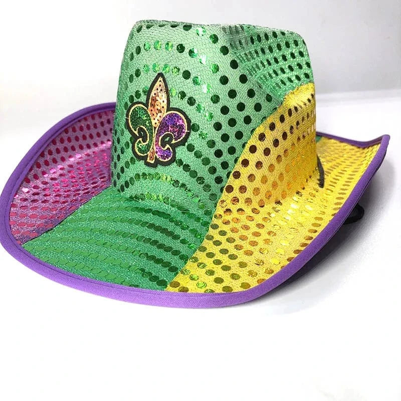 New arrival 2024 trend sequin style decorations mardi gras captain hat