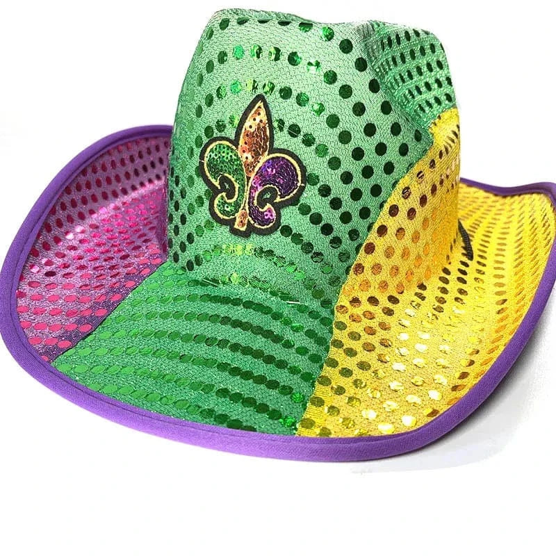 New arrival 2024 trend sequin style decorations mardi gras captain hat