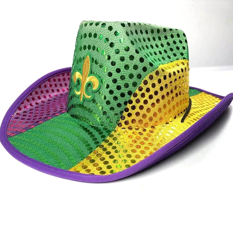New arrival 2024 trend sequin style decorations mardi gras captain hat