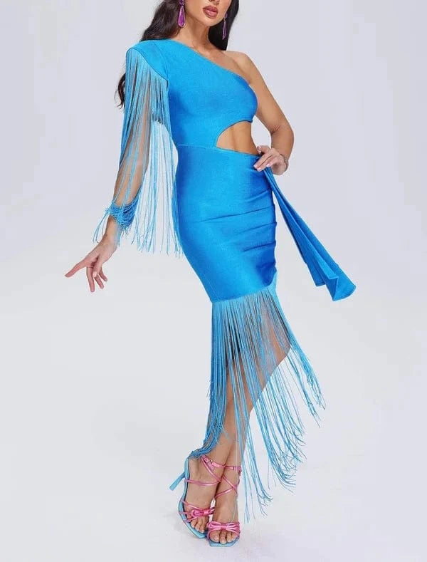 New Arrival 2024 Women's Clothes Bodycon Dress One Shoulder Bandage Party Evening Prom Dresses