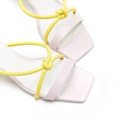 New arrival custom made low price square toe bow sweety slide slip on women heel sandals for ladies women slipper sandals