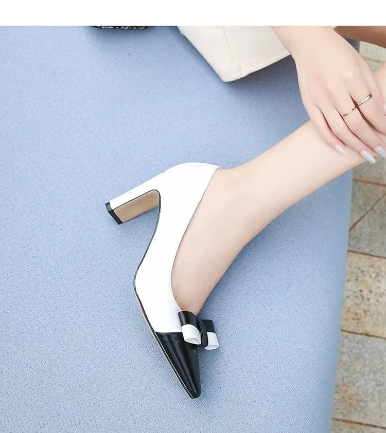 New arrival trendy bow office shoes female 7 cm slingback heels pumps shoes women designer fitness women's pumps