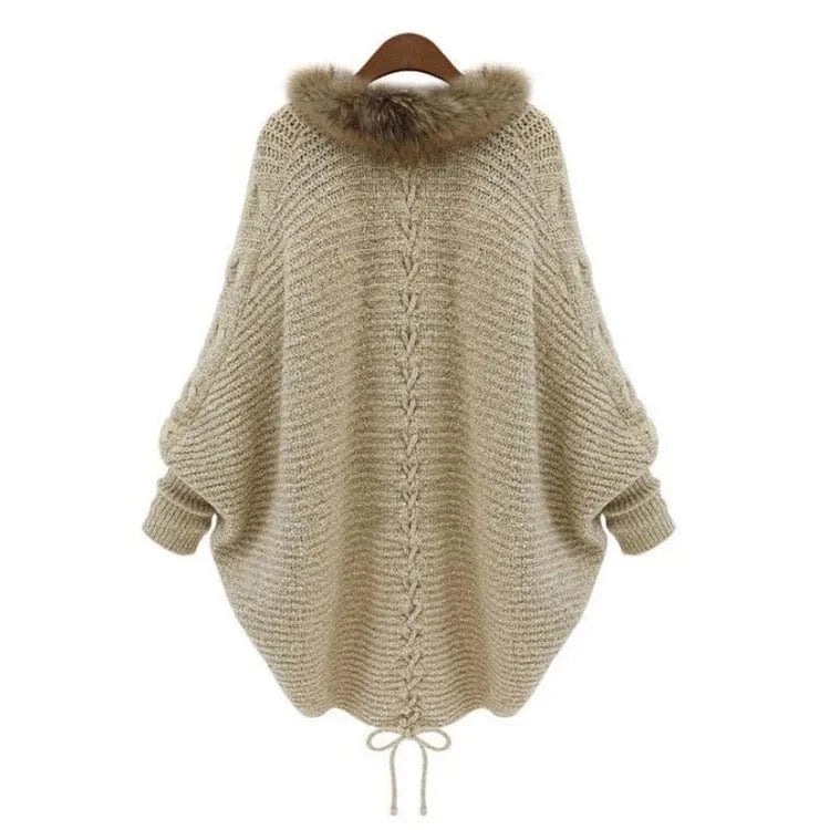 New Arrivals 2024 Knitted Cardigan Cape Shawl Bat Shirt Wool Collar Sweater Jacket