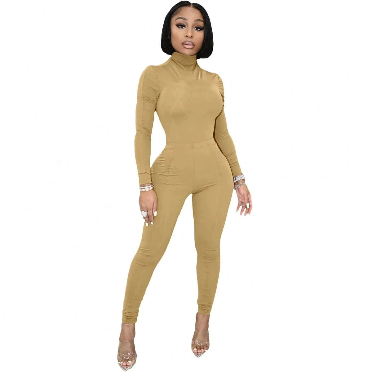 New Arrivals 2024 Spring Solid Knitted Woman Clothing Activewear Ribbed Lounge Wear Long Sleeves Women's Two-piece Set