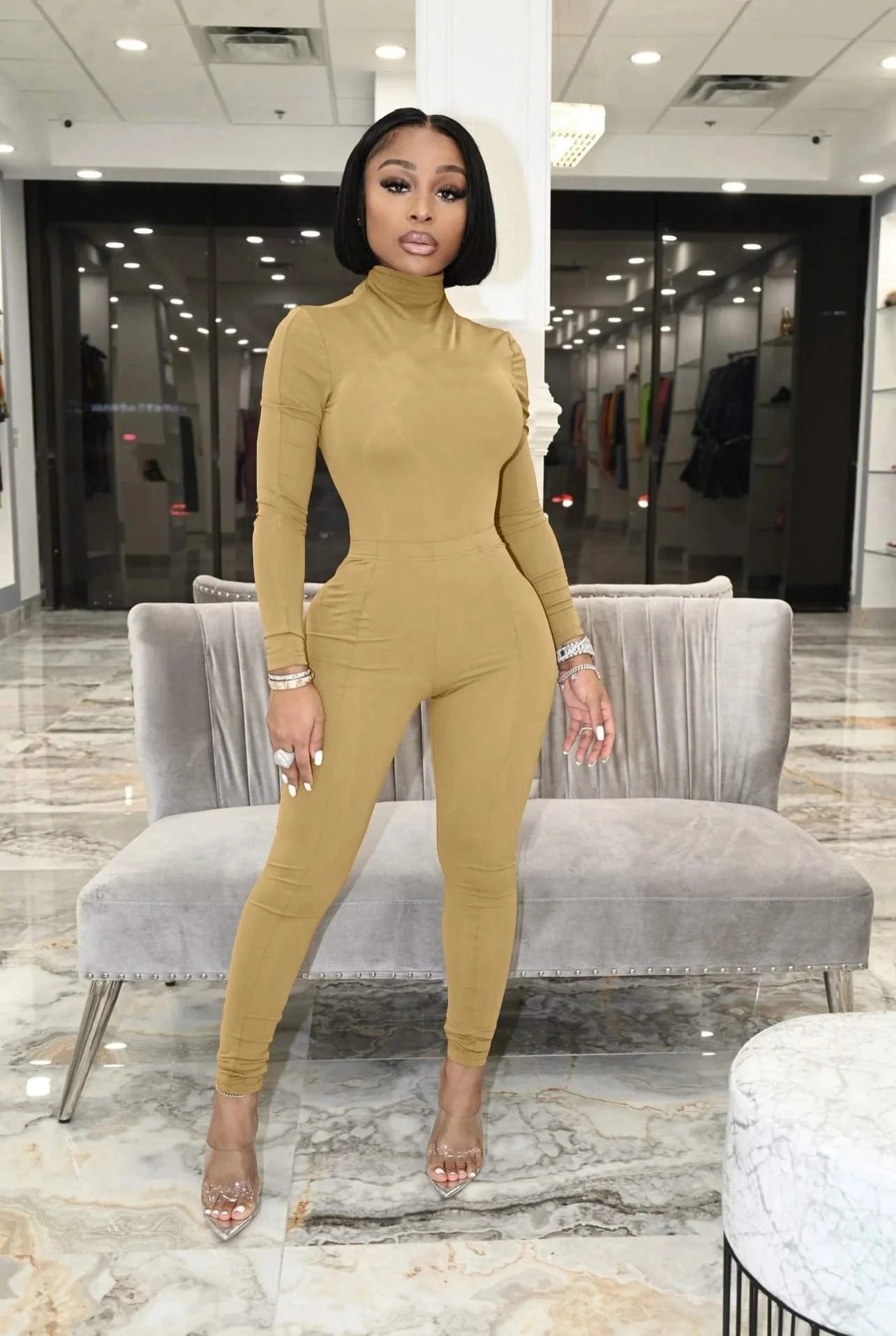 New Arrivals 2024 Spring Solid Knitted Woman Clothing Activewear Ribbed Lounge Wear Long Sleeves Women's Two-piece Set