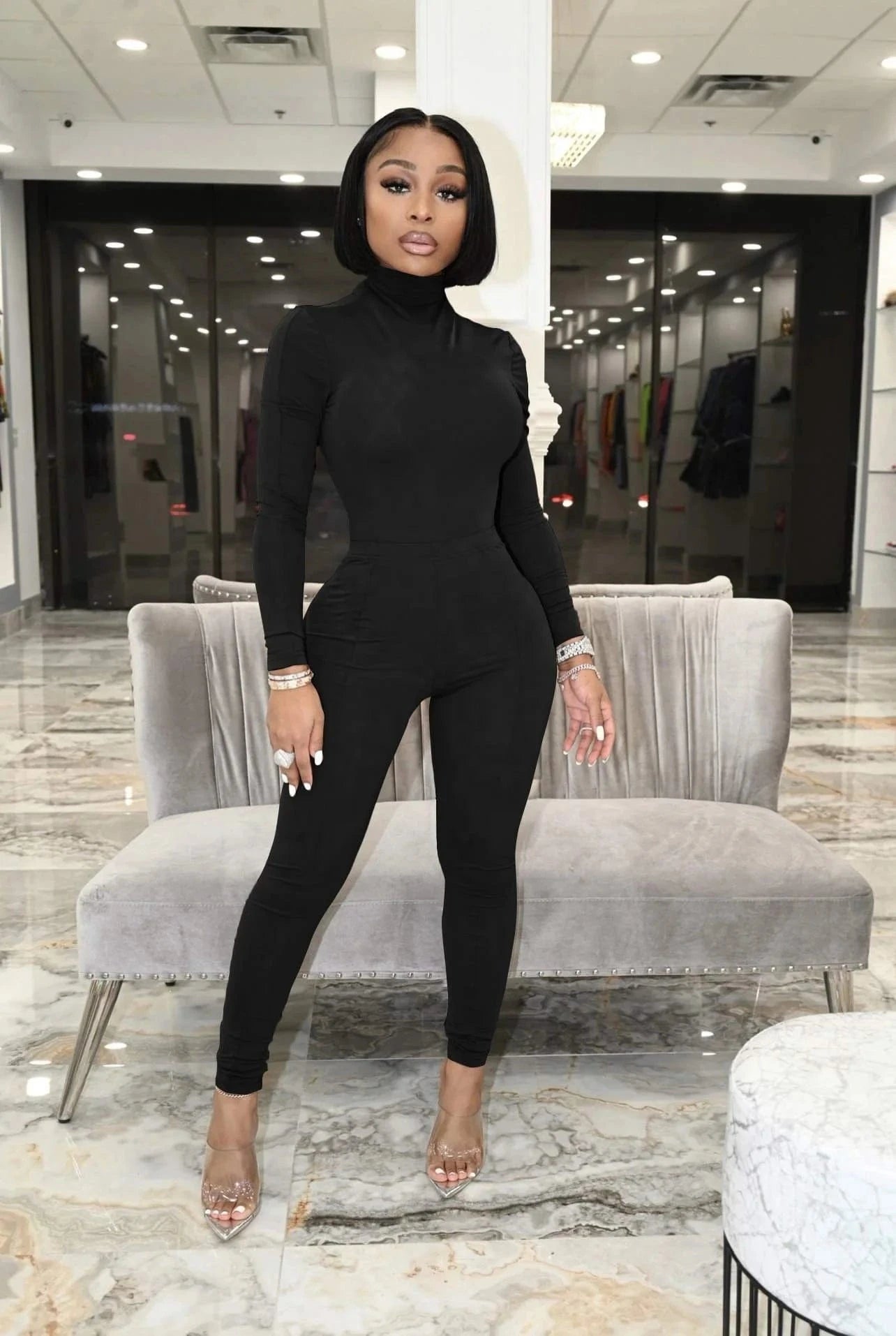 New Arrivals 2024 Spring Solid Knitted Woman Clothing Activewear Ribbed Lounge Wear Long Sleeves Women's Two-piece Set