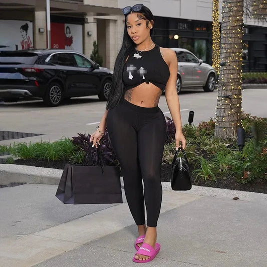 New arrivals 2024 summer boutique trendy popular usa clothing designer two piece pants set