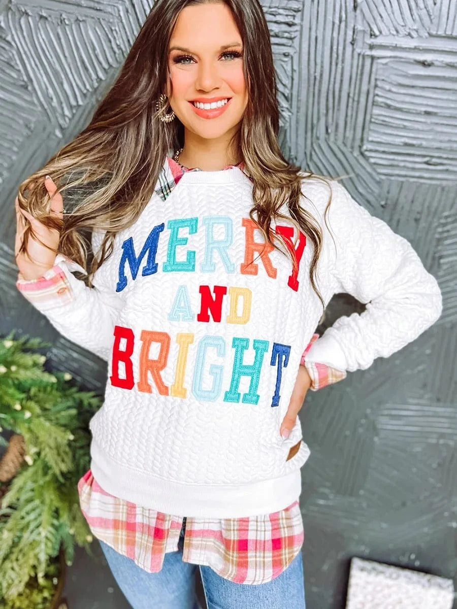 New Arrivals Christmas Merry Sweater Autumn Polyester Embroidery Letters Santa Hoodies women's clothing tops