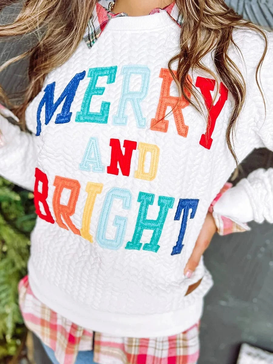 New Arrivals Christmas Merry Sweater Autumn Polyester Embroidery Letters Santa Hoodies women's clothing tops