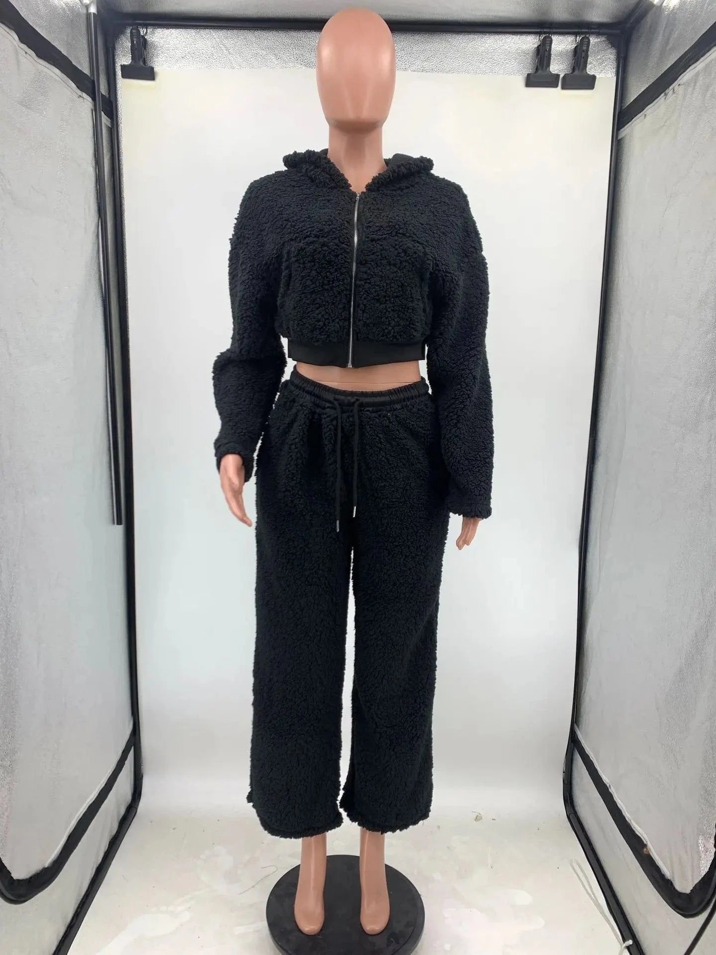 New arrivals factory 2024 fall boutique lounge wear plush winter two piece pants set