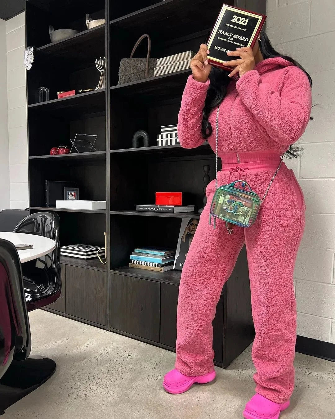 New arrivals factory 2024 fall boutique lounge wear plush winter two piece pants set