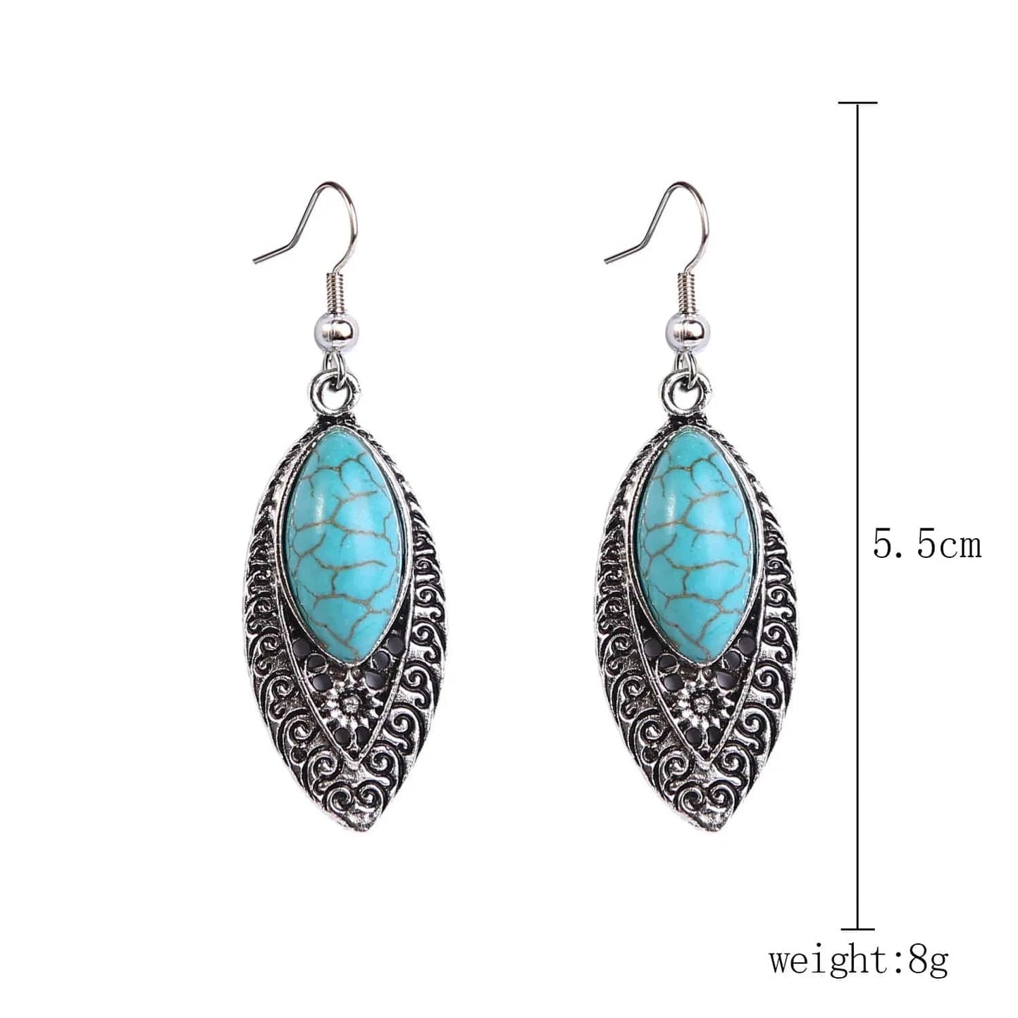 New Arrivals Retro Bohemian Turquoise Stone tribal earrings Vintage Drop Earrings Long Boho Earrings Jewelry for Women Gifts