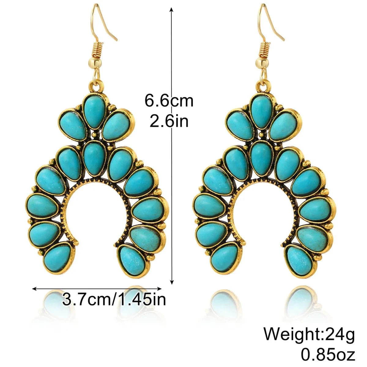 New Arrivals Retro Bohemian Turquoise Stone tribal earrings Vintage Drop Earrings Long Boho Earrings Jewelry for Women Gifts
