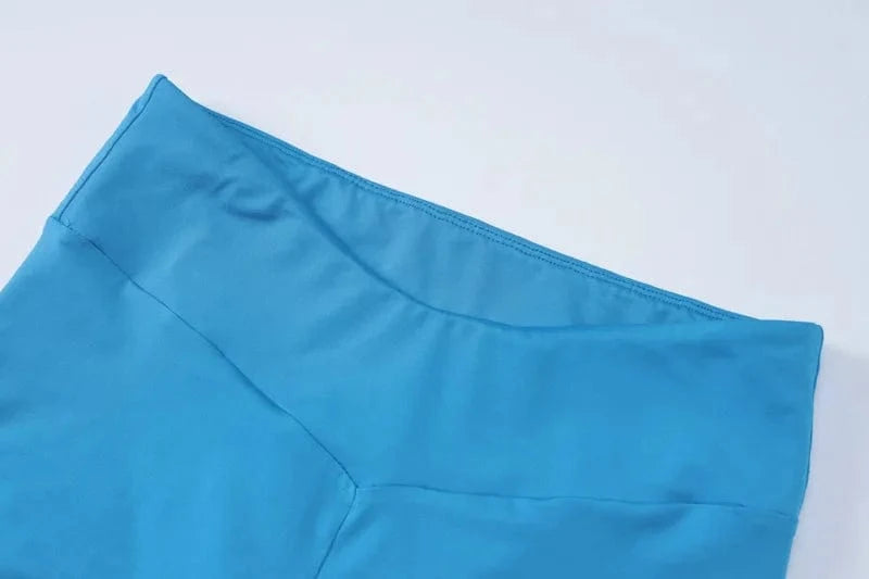 New arrivals summer boutique trendy one shoulder yoga gym jogging wear two piece pants set