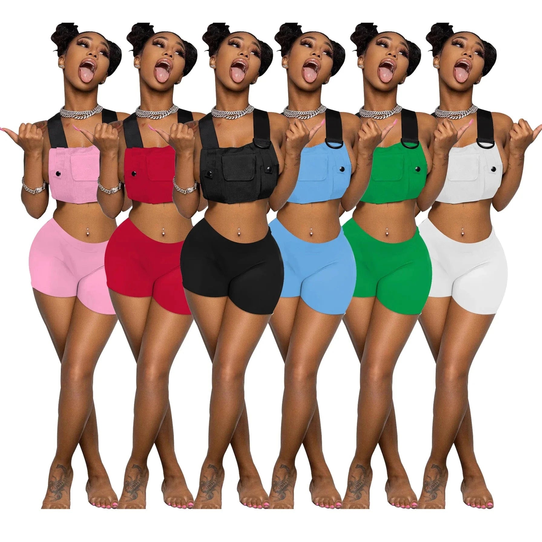 New Arrivals Tank Top Two Shorts Sets for Womens Set Tooling 2 piece Set Women Clothing Ladies Cute Outfits