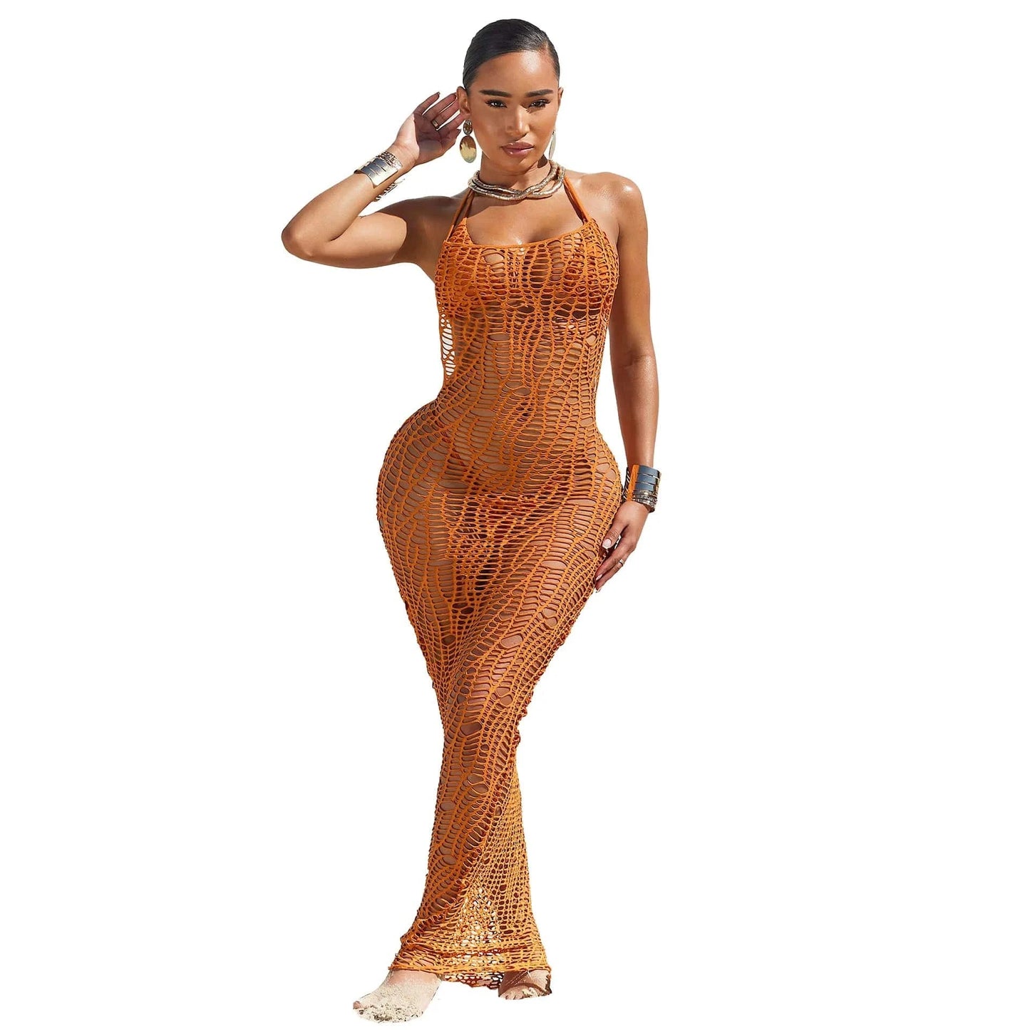 New arrivals womens crochet beach mesh swimwear coverup for women summer 2024