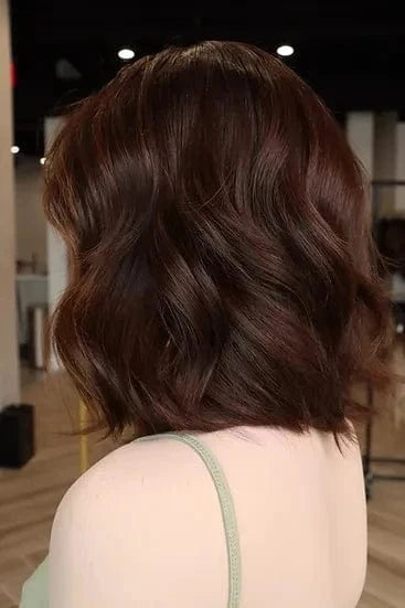 New Autumn Wig Copper Reddish Brown Highlight Color Short Wave Cut Virgin Remy European Cuticle Human Hair Lace Front Wigs
