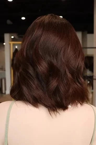 New Autumn Wig Copper Reddish Brown Highlight Color Short Wave Cut Virgin Remy European Cuticle Human Hair Lace Front Wigs