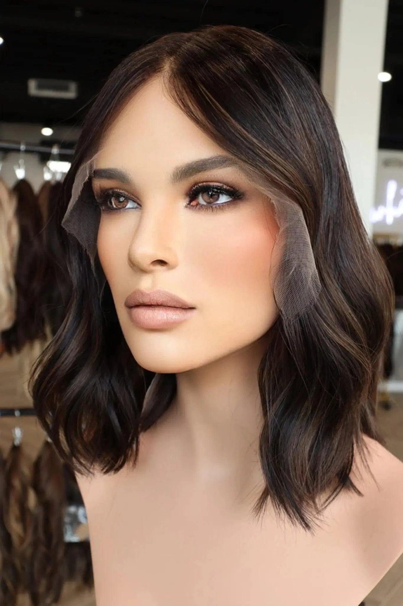 New Autumn Wig Copper Reddish Brown Highlight Color Short Wave Cut Virgin Remy European Cuticle Human Hair Lace Front Wigs
