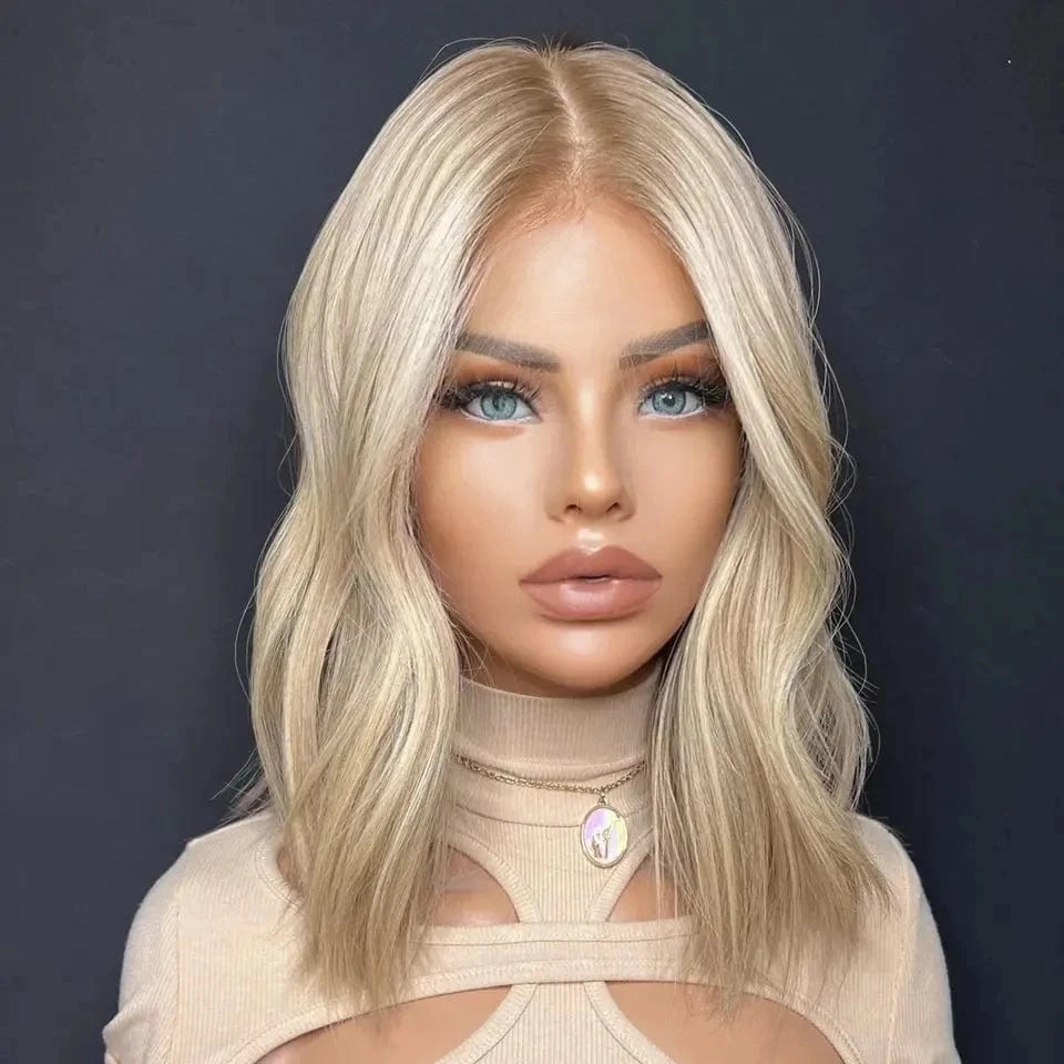 New Autumn Wig Copper Reddish Brown Highlight Color Short Wave Cut Virgin Remy European Cuticle Human Hair Lace Front Wigs