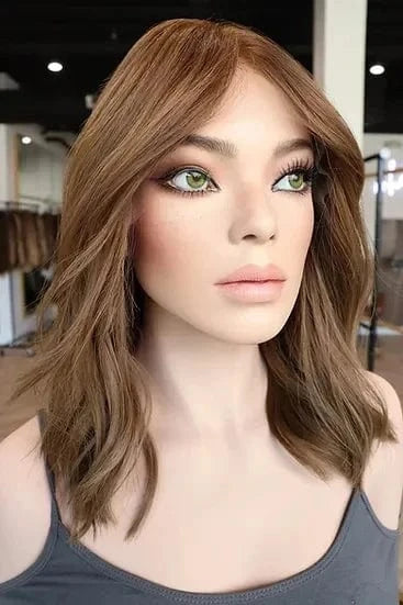 New Autumn Wig Copper Reddish Brown Highlight Color Short Wave Cut Virgin Remy European Cuticle Human Hair Lace Front Wigs