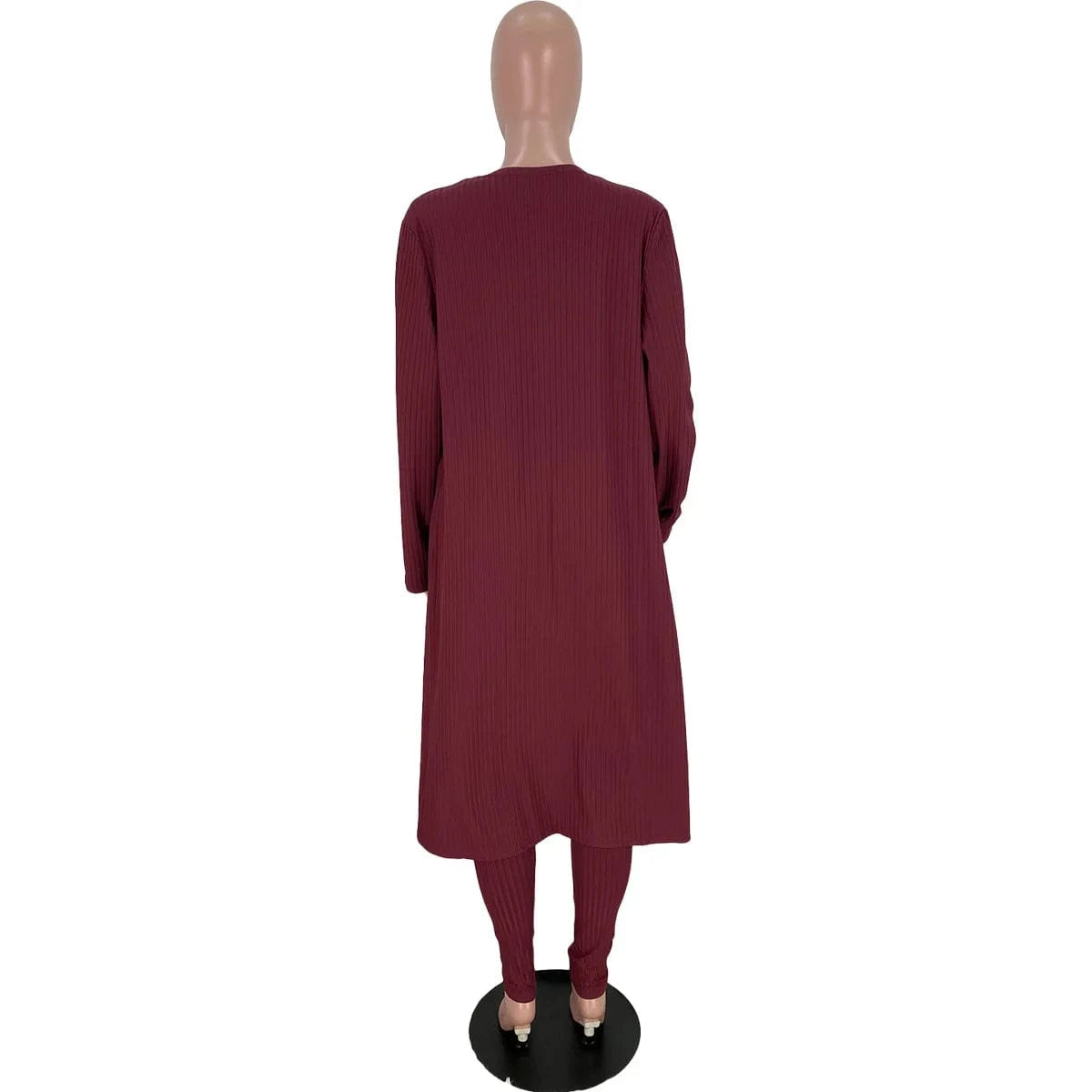 New Autumn Winter Ribbed 3pcs knitted Women Clothes Cardigan Coat Crop Top High Waist Long Pants Tracksuit 3 Piece Set Women