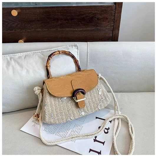 New Box Shape weave Crossbody Hand Bag Girls Shoulder Bag Clutch Purse Cute Small Women's Handbags