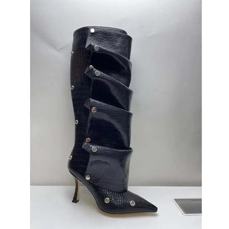 New Color Pointed Toe Buckle Stiletto Removable Boots Transformer Over The Knee Boots Thigh High Women Designer Boots