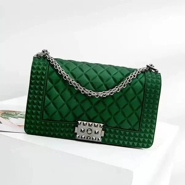 New Color Women Purses Chain Matte Frosted Lock Jelly Handbags Crossbody Bag