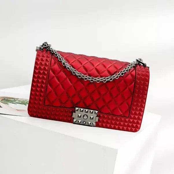 New Color Women Purses Chain Matte Frosted Lock Jelly Handbags Crossbody Bag