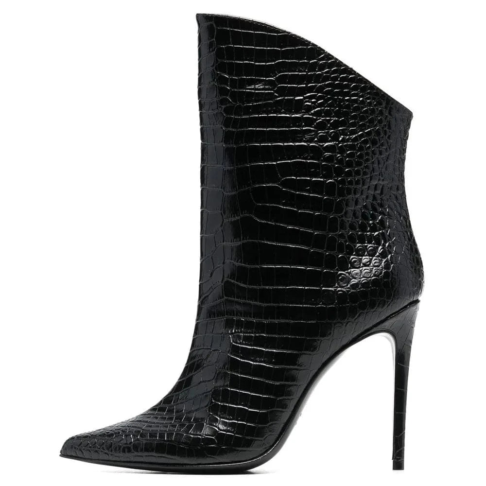 New Custom Designer Luxury Boots For Women Ladies Sexy Pointed Stiletto Heel Ankle Boots Zip Pointed Stiletto High Heels Pumps