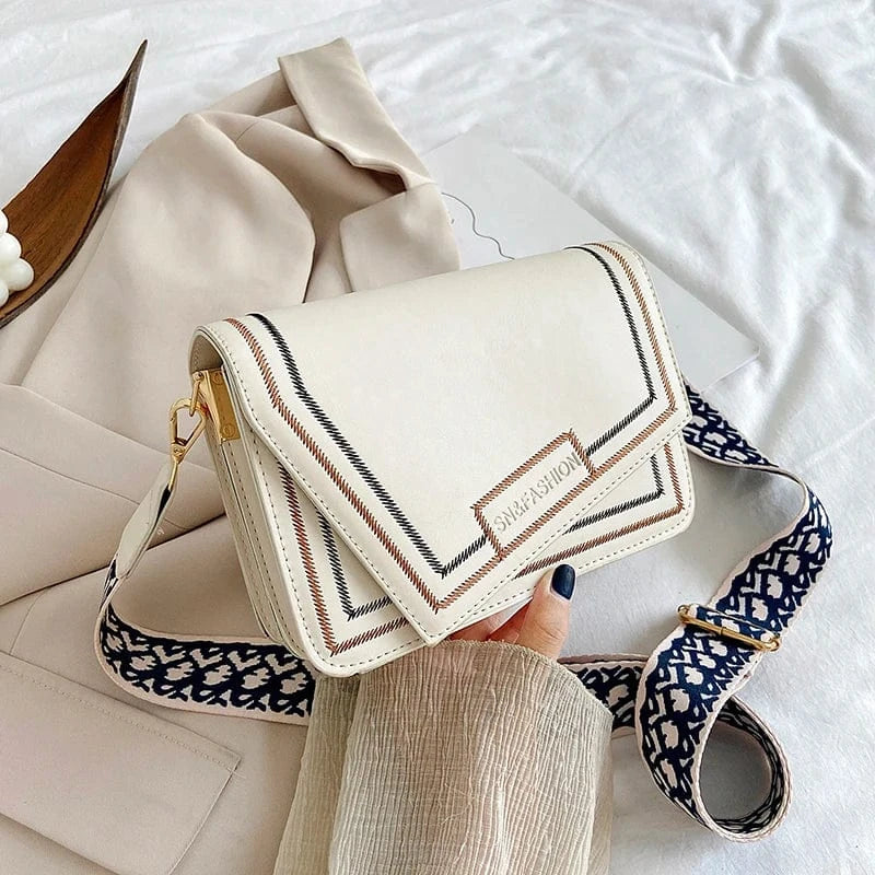 New Design Cute Purses 2024 Young lady Wide Shoulder Strip Handbag Purse popular Design women handbags