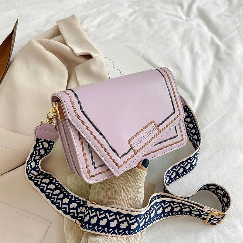 New Design Cute Purses 2024 Young lady Wide Shoulder Strip Handbag Purse popular Design women handbags