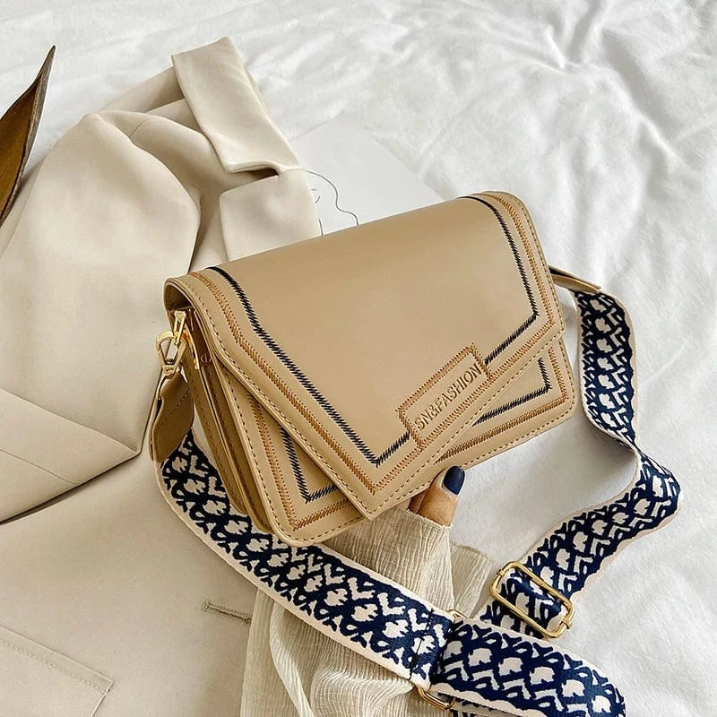 New Design Cute Purses 2024 Young lady Wide Shoulder Strip Handbag Purse popular Design women handbags