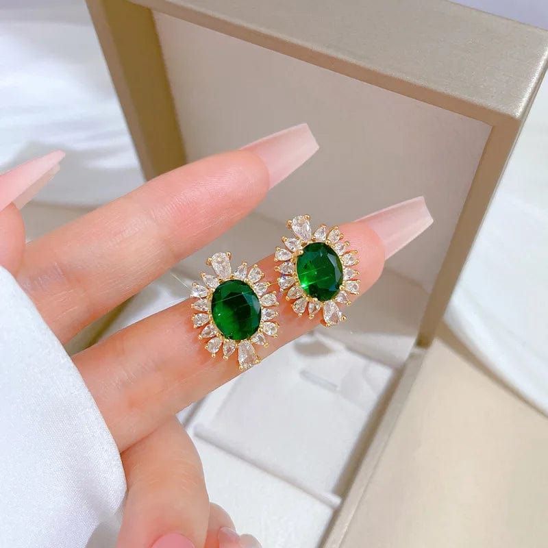 New Design / Earring Hot Sale Fashion 18k Gold Plated Stainless Steel18k Gold Cubic Zirconia  Pendant Necklace And Earrings Jewelry Sets For Women