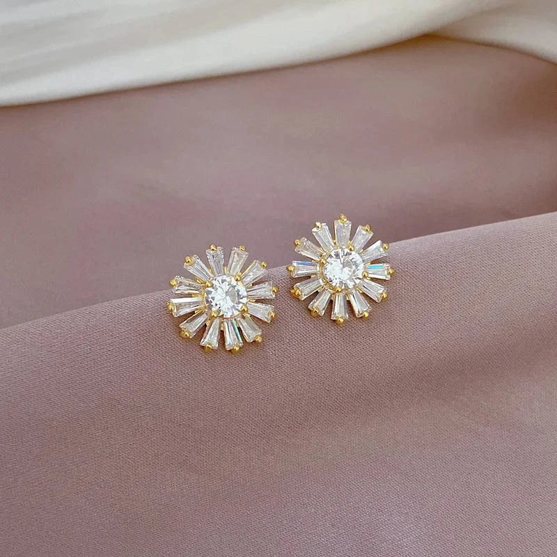 New Design / Earring Ins Stainless Steel Heart Simple Necklace Earring Jewelry Set Sunflower Necklace Earrings Fashion Jewelry Set For Women