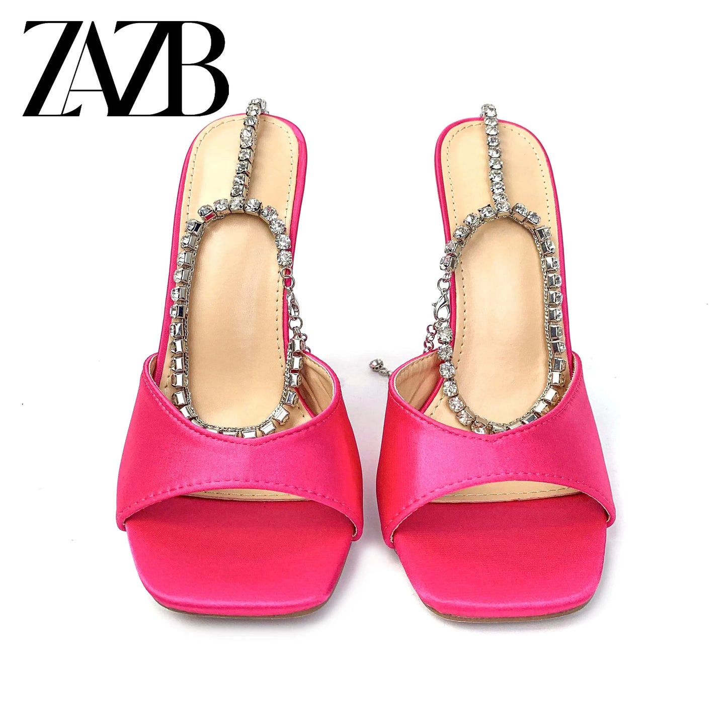 New design formal Shining Rhinestone Women's high heel Sandals Fish mouth Hollow wedding shoes Belt buckle narrow strap ladies