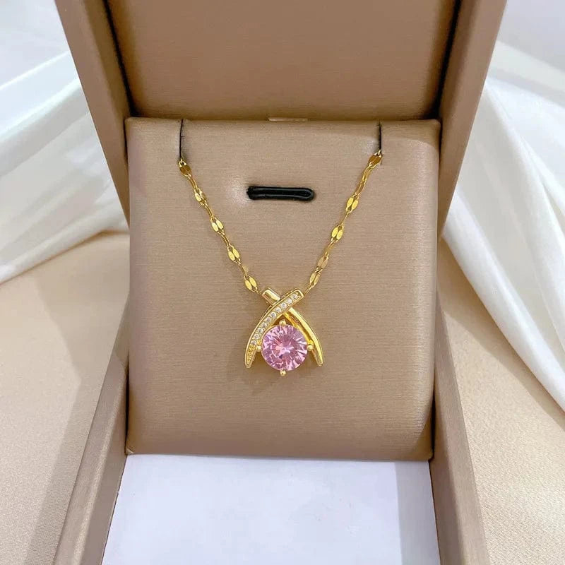 New Design / Necklace Cheap Price Fashion Fine Jewelry Sets 18k Gold Plated Moissanite Stainless Steel Chain Jewelry Wedding Sets For Women