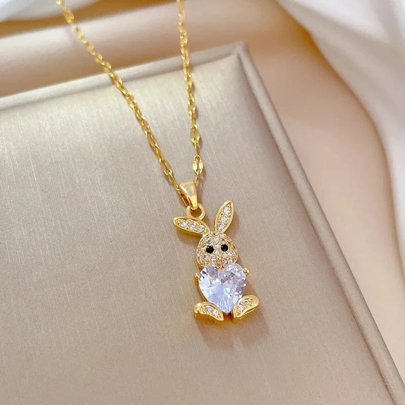 New Design / Necklace Custom Wholesale Jewellery Fashion Gold Plated Luxury Rabbit Wedding Zircon Jewelry Set Women