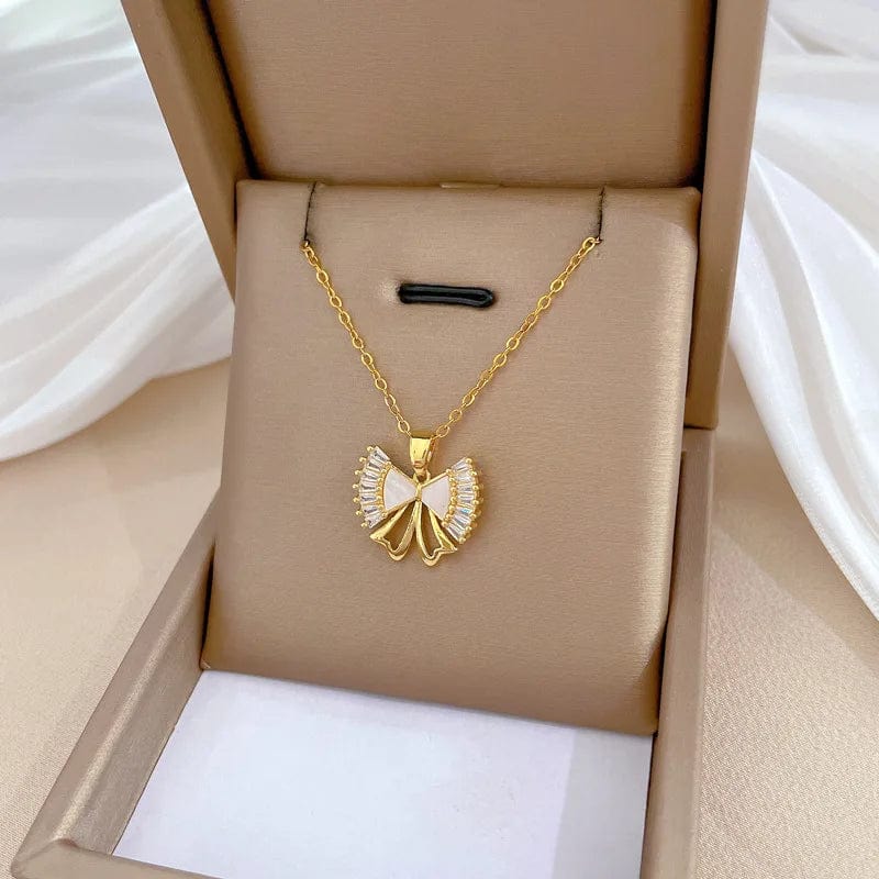 New Design / Necklace Fashion 18k Gold Plated Bow Jewelry Earrings Set Ribbon Bow Tie Stud Earrings Cute Bowknot Earrings Jewelry Gifts For Women