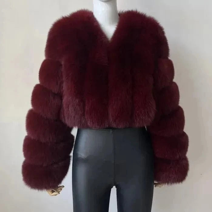 New Design Plus Size Outdoor Furry Fall Ladies Fluffy Mommy And Me Adult Warm Trendy faux fox fur coats winter women's jackets