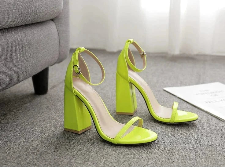 New design sexy women buckled chunky heel ankle sandals round Toe sexy Ladies shoes high heel sandals office shoes